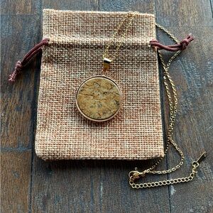 Picture Jasper Round Pendant Picture Jasper Necklace Minimalist Necklace